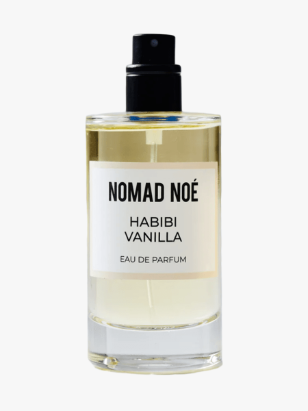 Nomad Noe Habibi Vanilla Eau de Parfum in branded component on a light gray backgorund